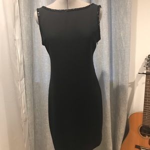 glam dress with beading, low pleated back